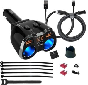 USB CarCharger Pro Combo 2 Sockets Cigarette Lighter Splitter