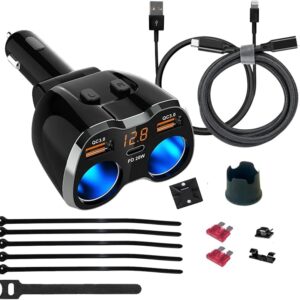 USB CarCharger Pro Combo 2 Sockets Cigarette Lighter Splitter